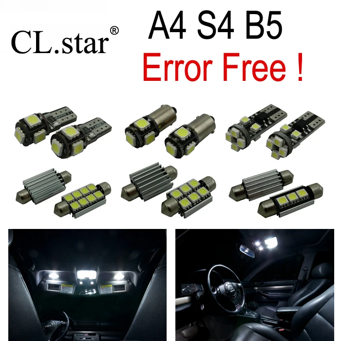 15pc X Canbus Error free LED Interior Light Kit Package for Audi A4 S4 B5 Sedan
