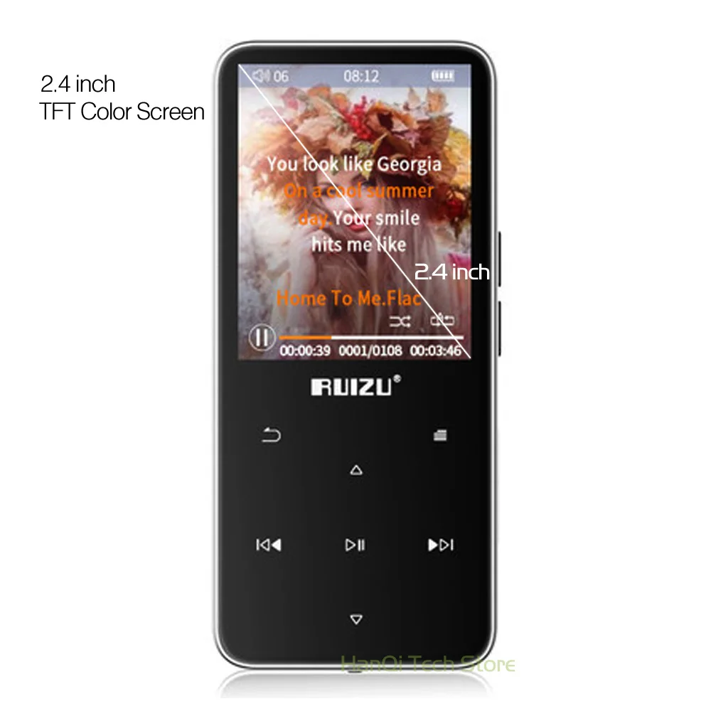 RUIZU Bluetooth MP3 плеер D10 без потерь HiFi музыкальный портативный аудио 8 ГБ с динамиком FM