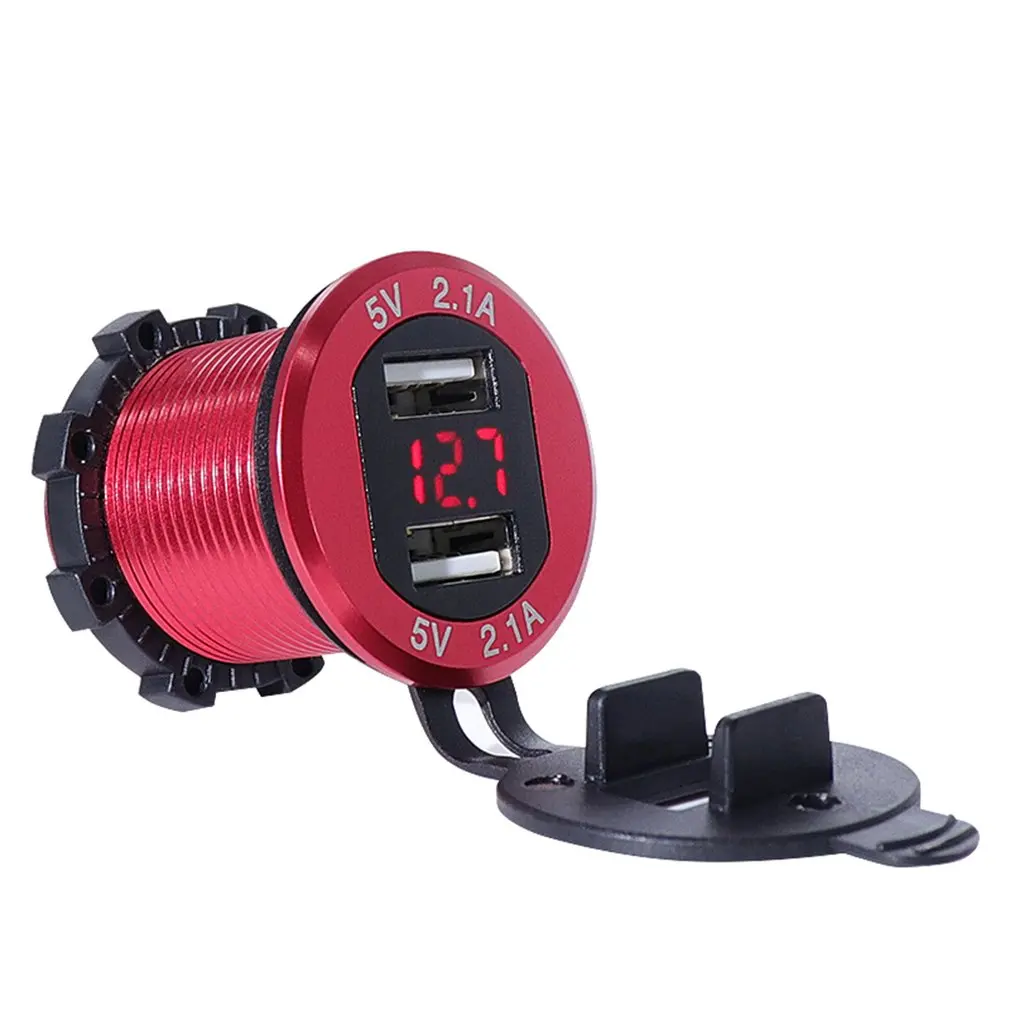 

Car And Vehicle Universal Usb4.2a Dual Usb Vehicle Charger 12-24v With Three Digit Display Voltmeter