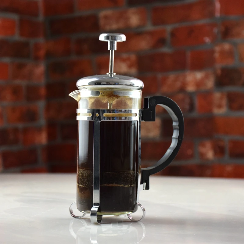  Eco Coffee  Free Shipping 350ml Coffee French Press 350Ml Slivery /Gold Coffee Plunger American Coffee Makers 