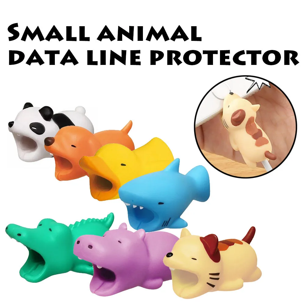 

Dropshipping 1pcs cute Animal Cable Protector Data line Protectors Mobile Phone Connector Accessory
