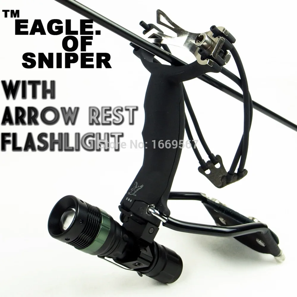 

Professional Wrist Slingshot +Arrow Rest+Torch Hunting Catapult ALl Black Powerful Hunter Folding Wrist Sling Shot Free Shipping