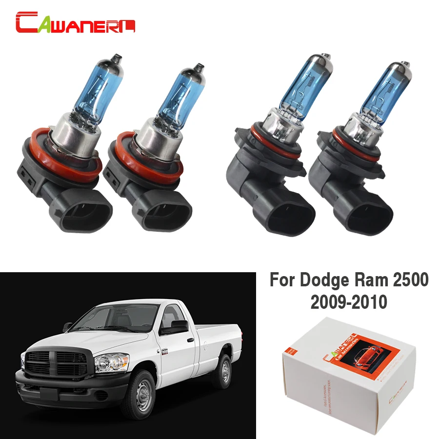 

Cawanerl For Dodge Ram 2500 2009-2010 100W Car Halogen Headlight Light High Low Beam 4300K Warm White 12V Styling 4 Pieces