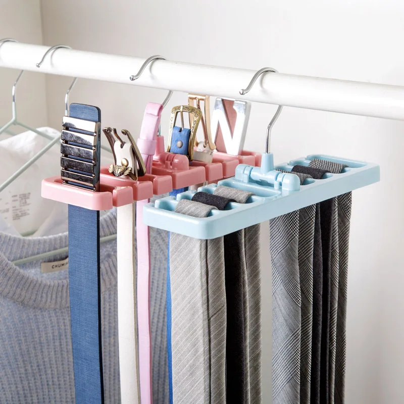 

Multifuction Storage Rack Tie Belt Organizer Rotating Ties Hanger Holder Closet Organization Wardrobe Finishing Rack Space Saver