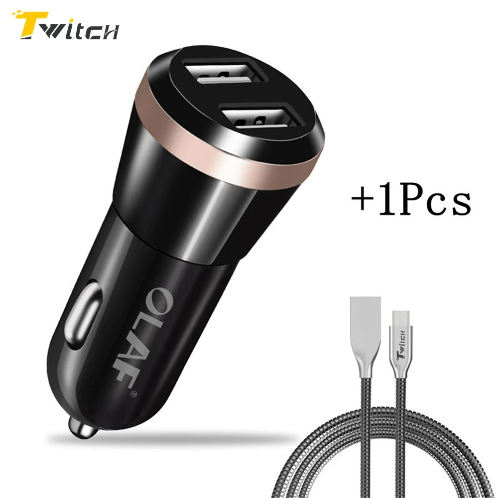 Twitch 5 В 2.4A автомобиля Зарядное устройство двойной Порты USB Micro кабель