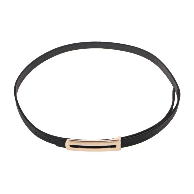 Women Simple PU Belt Classic All-Match Female Minimalist Thin Belt Dress Waistband Black Women Simple PU Belt Classic All-Match Female Minimalist Thin Belt Dress Waistband Black