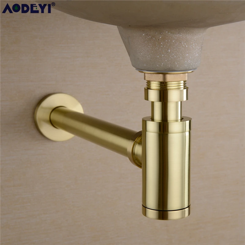 Online AODEYI Messing Bad Becken Waschbecken Tap Flasche Falle Drain Kit Abfall FALLE Pop Ablauf Desodorierung Gebürstet Gold Schwarz  bronze Chrom