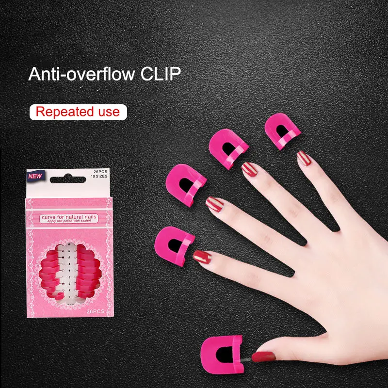 

26 Pcs Nail Form Gel Model Clip Manicure Nail Art Spill-proof Finger Cover DIY Tools Drop Ship