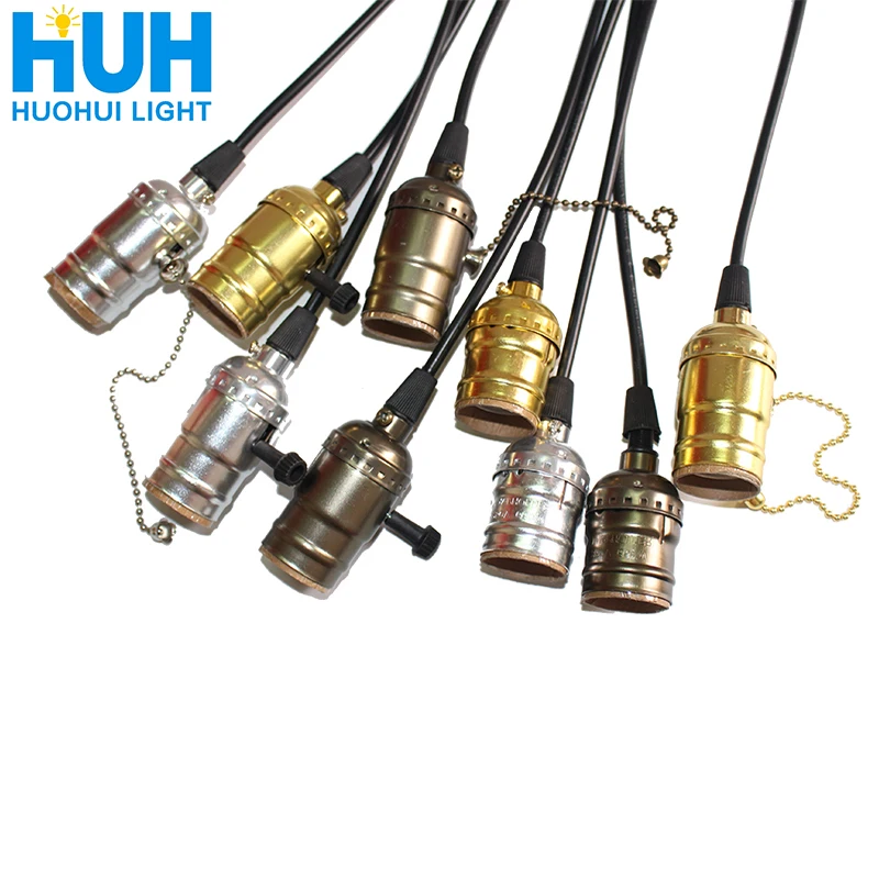  Aluminum Vintage Lamp Base E27 110V/220V Lamp Holder Pendant Light With Switch/No SwitchScrew Socke - 32860726885