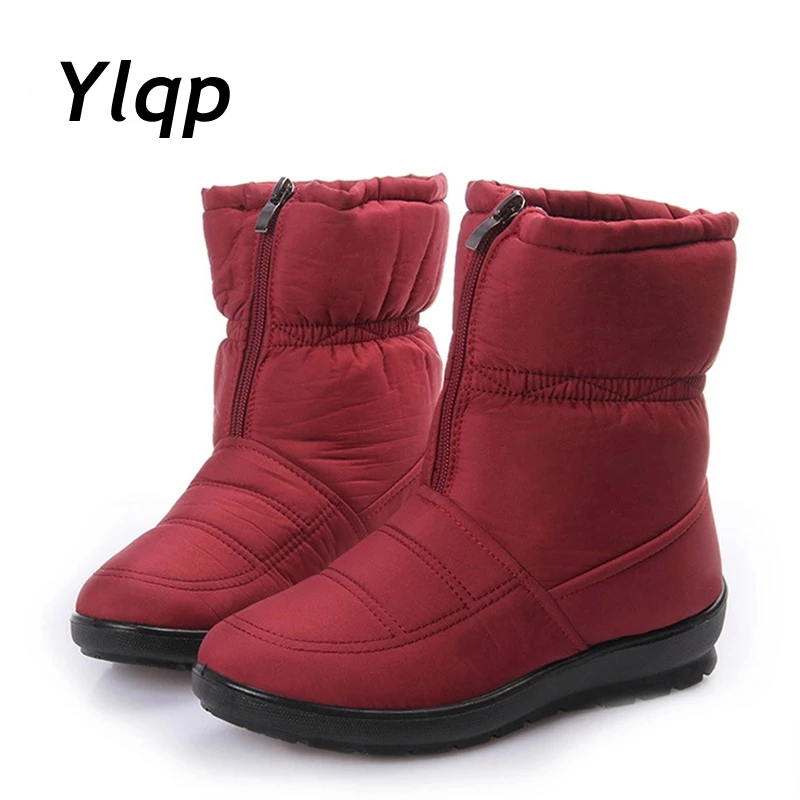 

Ylqp Snow Boots Plush Fur 2018 Women Winter Boots Mother Flat Shoes Antiskid Waterproof Flexible Women Fashion Casual Boots
