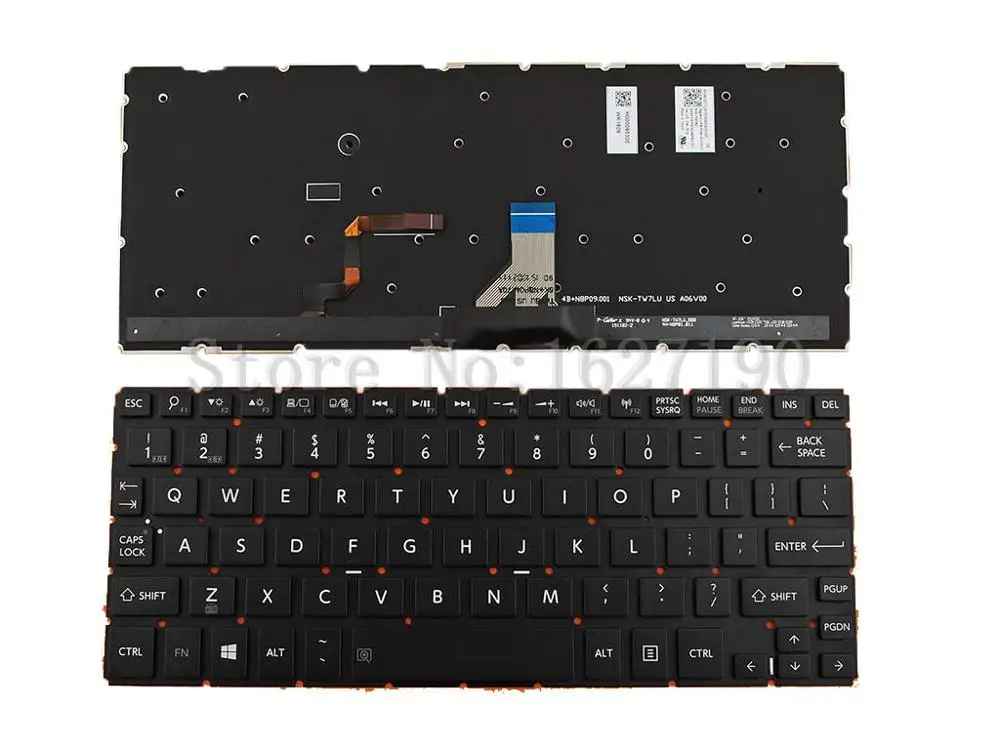 Клавиатура US для ноутбука Toshiba Satellite радиус P25W-C черная подсветка Win8 PN:9Z.N8PBU.701