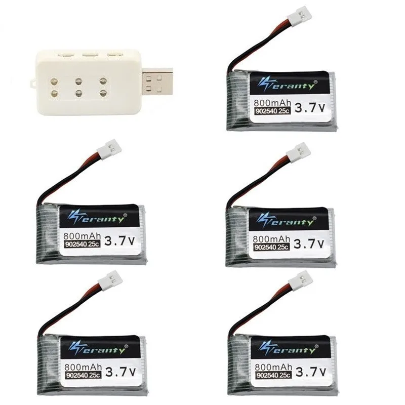 3,7 V 800mAh 25c Lipo аккумулятор и USB зарядное устройство для Syma X5C X5SC X5SW TK M68 CX-30 K60 V931 RC Квадрокоптер Дрон запасные части 902540 - Цвет: Зеленый