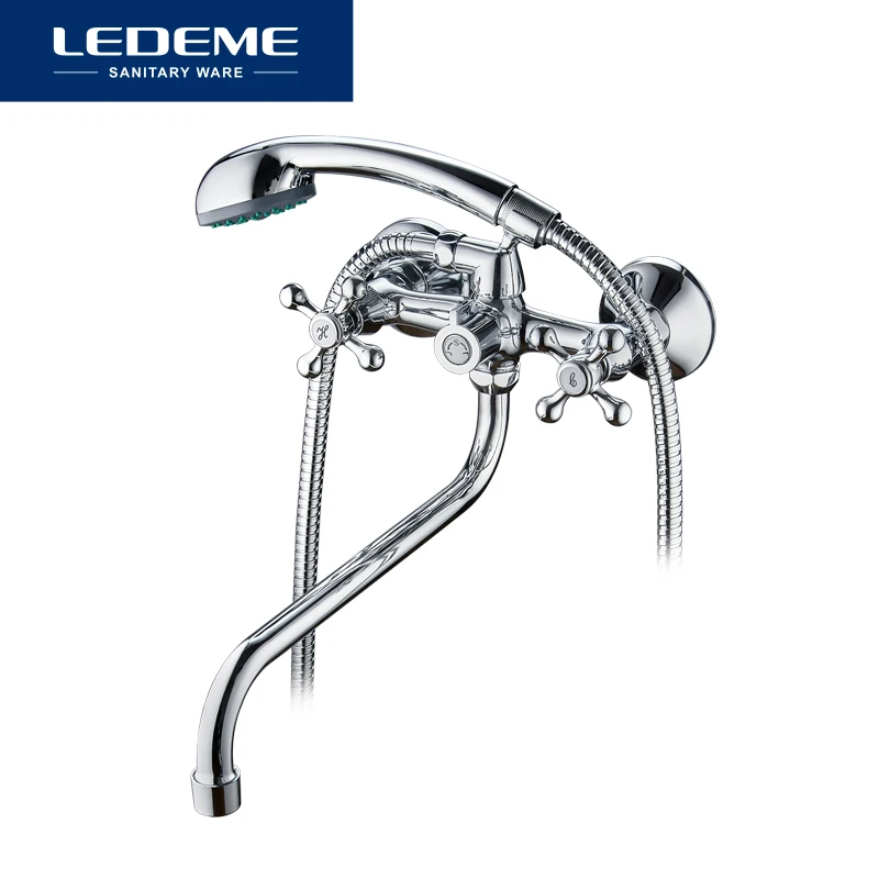 LEDEME Classic Bath Bathtub Faucets Long Trunk