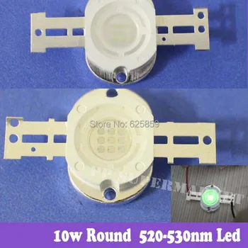 

Free shipping 10w High Power Round green 520-530nm Led Light Bulb 550LM dc10-12v