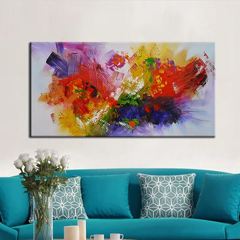 

Large Hand-painted Abstract Colorful Graffiti Oil Paintings on Canvas Handmade Wall Painting Modern Home Decor Wall Art Pictures