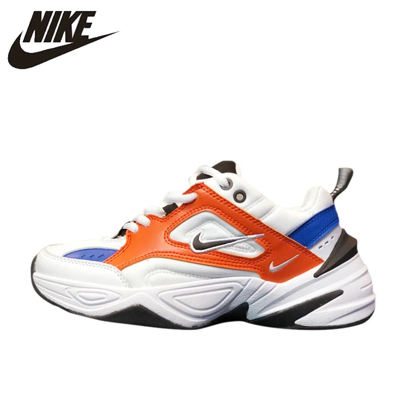 

Nike Air M2K Tekno Men's and Women's Running Shoes ,White & Orange, Breathable Lightweight Wear Resistant Non-slip AO3108 001