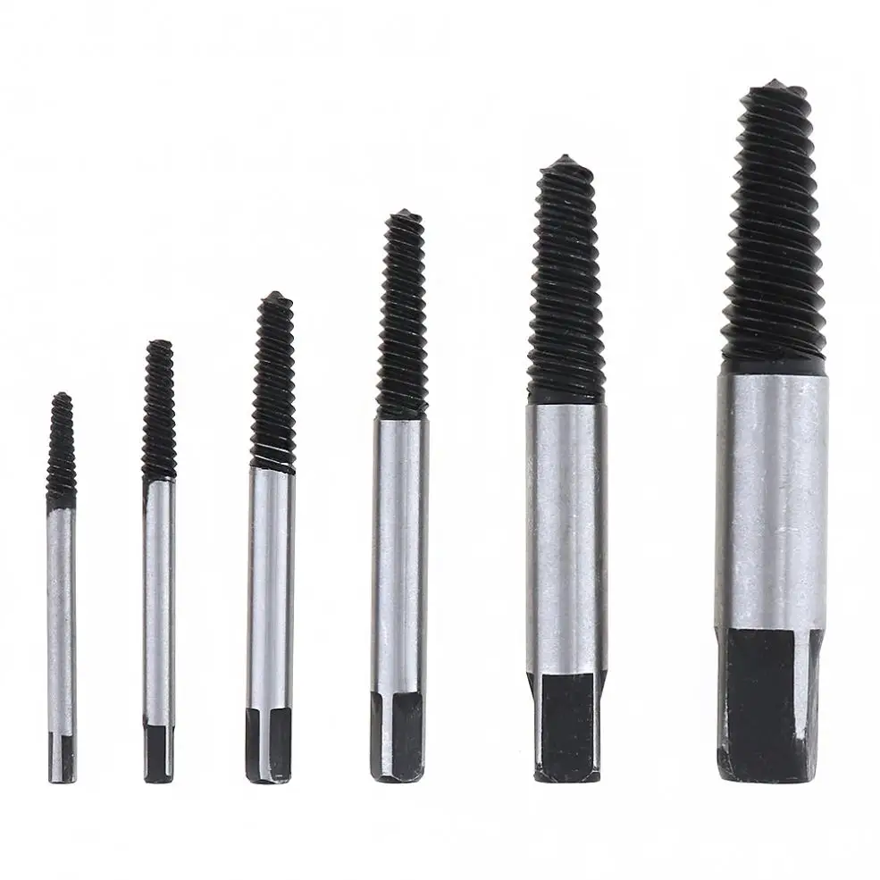 TORO 6pcs Broken Screw Extractor Remover Bolt Easy Remove Out Drill + 6pcs Twist Drill Spiral Drill Bit Set