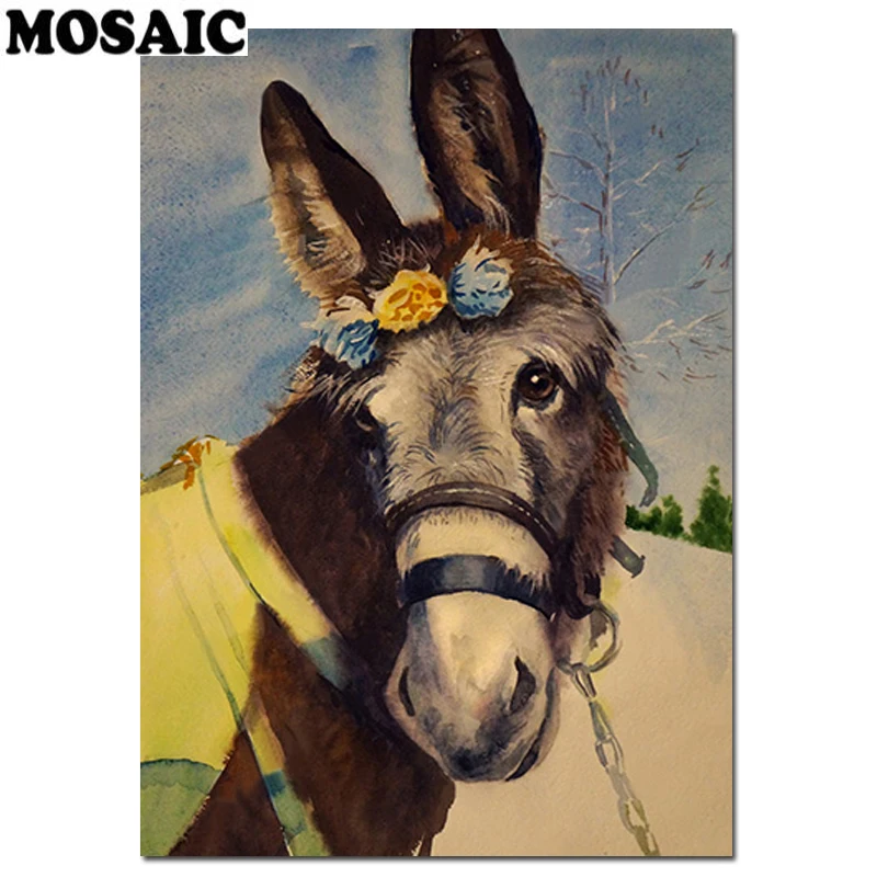 

Full Square/Round Drill 5D DIY Diamond Painting "animal,cute Donkey "3D Diamond Embroidery Cross Stitch Home Decor Gift