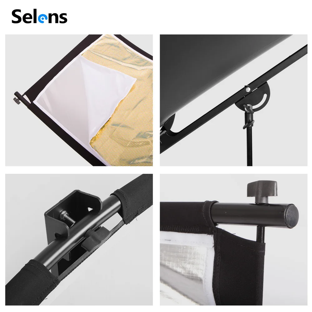 Selens-u-shape Curvo Luz Refletor Kit Difusor de Iluminação Ajustável para Fotografia Photo Studio Carregando 4in 1 - Image 6