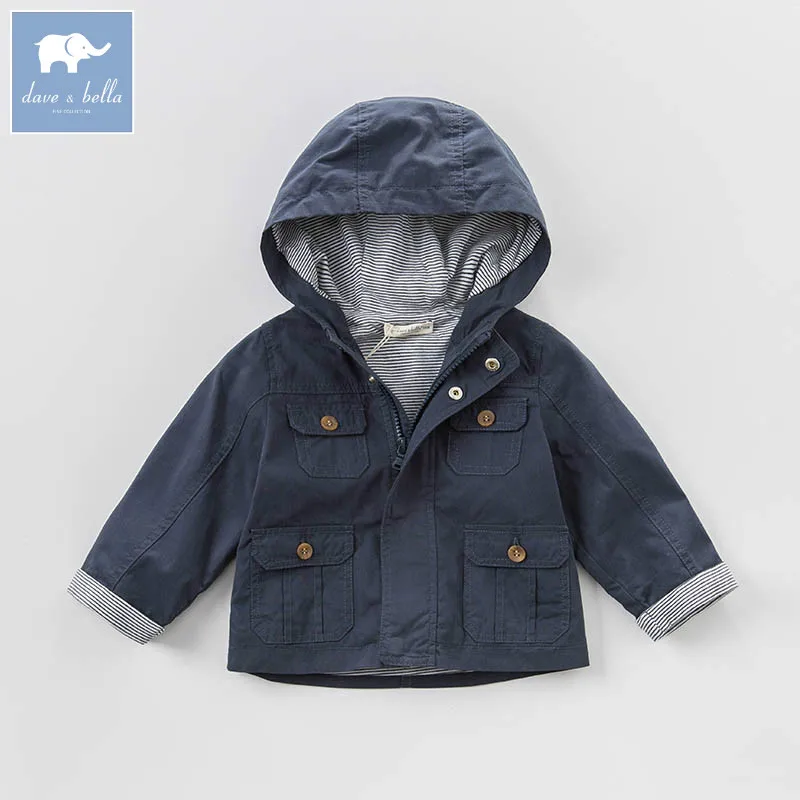 

DBA6457 dave bella spring infant baby boys fashion hooded coat kids toddler children hight quality clothes