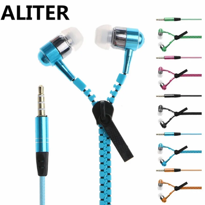 

ALITER Fluorescent Zipper Earphone 3.5mm Stereo Bass In-Ear Earbud With Mic