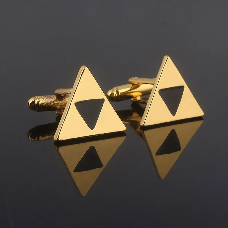 Горячая Распродажа бриллиантовые запонки черный треугольник Triforce Twins Hylian зажимы