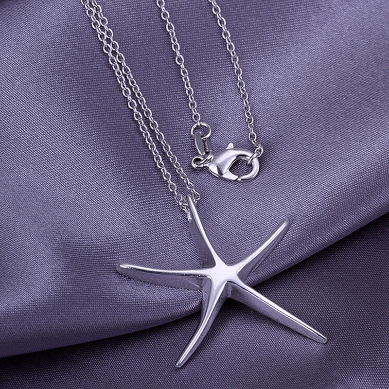 New Fashion Jewelry Silver Beautiful Starfish Pendant Necklace For
