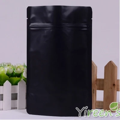 

Wholesale10pcs 15x23cm Matte Black Aluminum Foil Bag Stand up Ziplock Food Bags, COFFEE BAGS, Sort Storage Bags, Custom Label