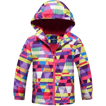 

Girl's Hooded Colorful Patchwork Thick Fleece Winter Outdoor Jackets Warm Outdoor Camping and Hiking Jacket Coats