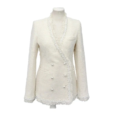 Женские пальто, Осенние новые высококачественные куртки, женская верхняя одежда, белая твидовая куртка, женские короткие корейские Утепленные Пальто с длинным рукавом