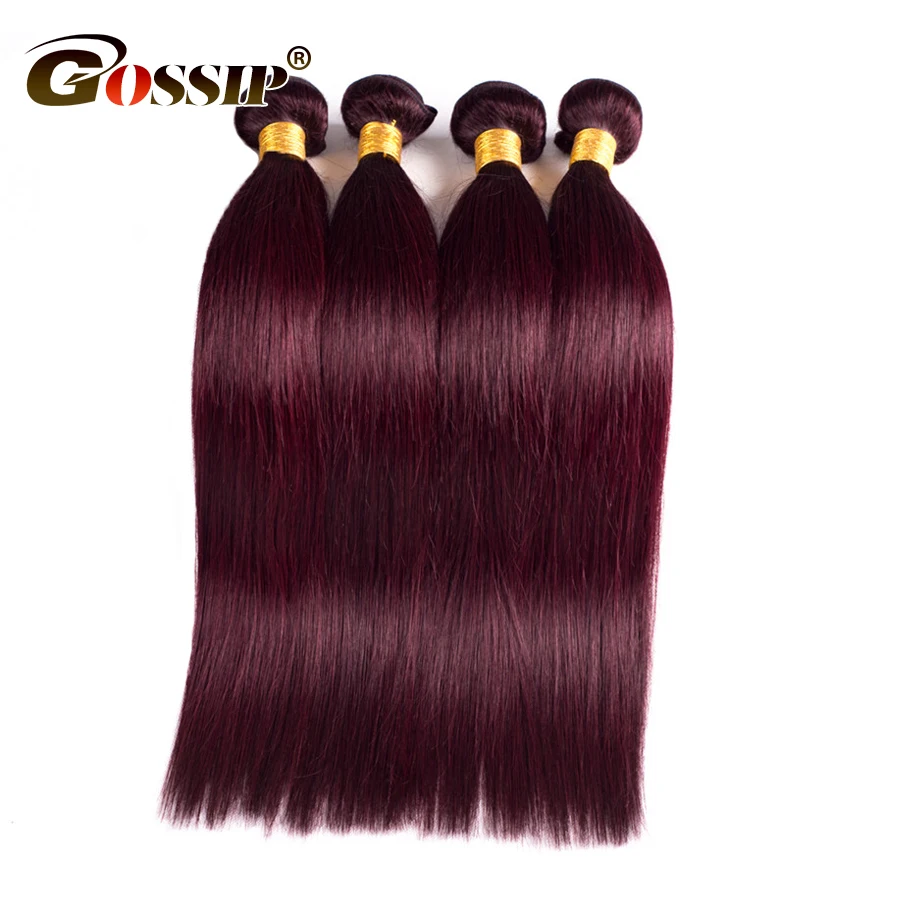 Peruvian font b Hair b font Straight Burgundy 99J Color 100 font b Human b font