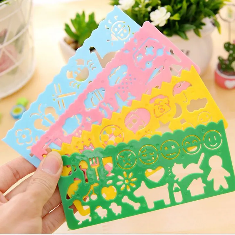 

Coloffice 4PCS/Lot Stationery Candy Color Multi-Function Drawing Ruler DIY Tool Handcraft For Notebook Shool Office Supplies