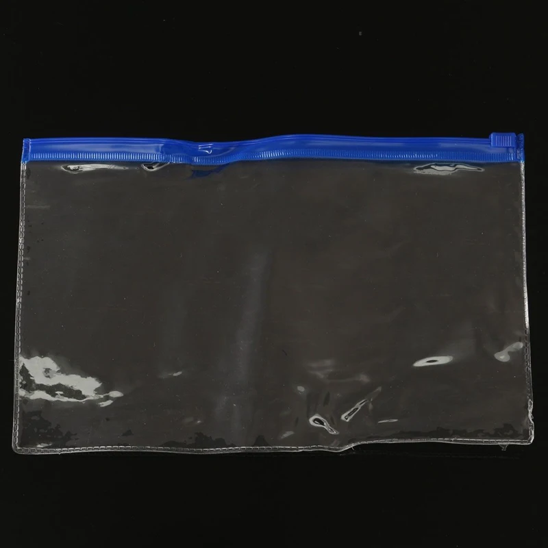 24*12CM Clear Plastic School Exam Stationery Case Pencil Pen Eraser Zipped Bag Pouch