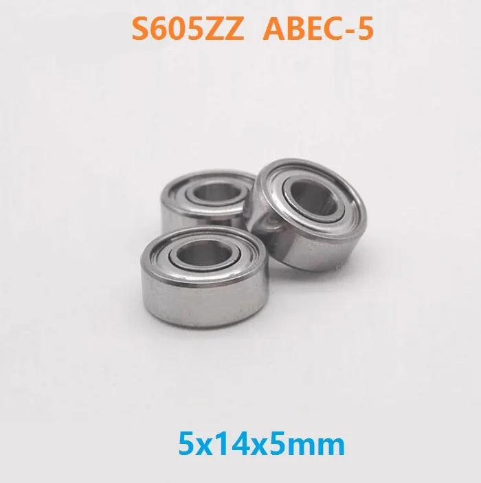 50 шт./лот S605ZZ S605 ZZ ABEC-5 5x14x5 мм подшипник из нержавеющей стали глубокий шаровой