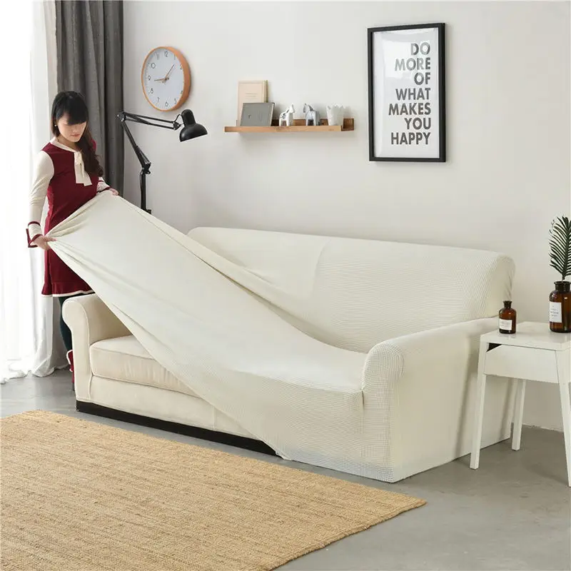 Европейский флисовый эластичный Чехол для мебели, плотный плед, чехол для дивана, все включено, сплошной цвет, комбинированный диван, полотенце, двойной диван, подушка