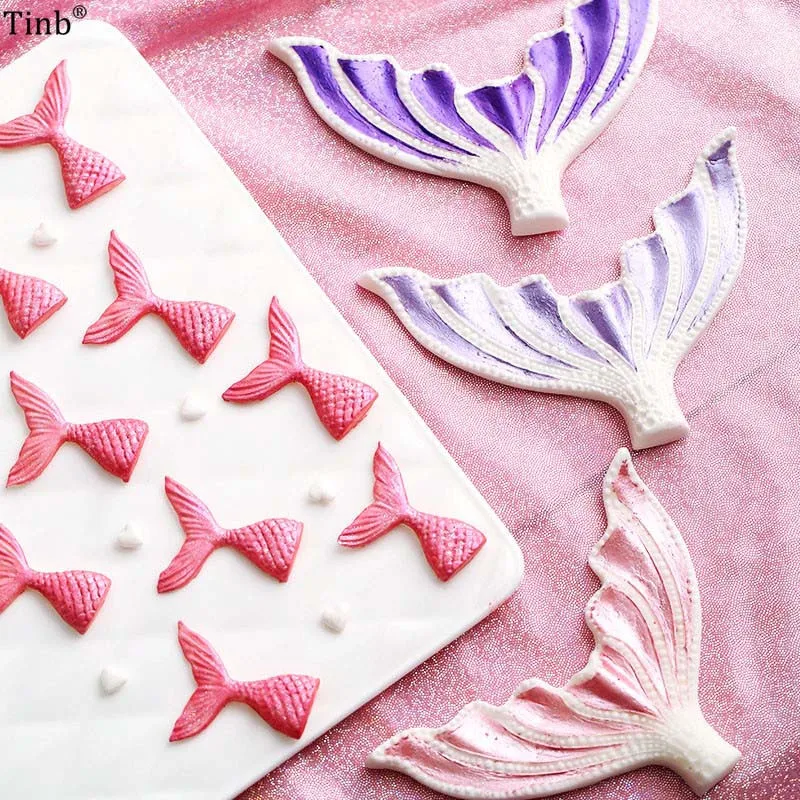 Fish Tail Fondant Cake Decor 3D Cake Mould Baking Tool Mermaid Silicone Mold