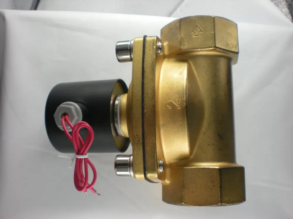 2" Inch 24VDC Brass Electric Solenoid Valve Gas Water Air, Normally
