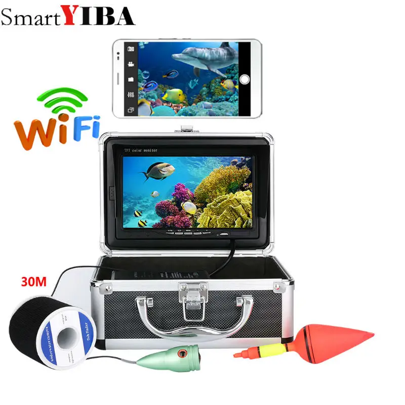 Best  SmartYIBA 7" Inch Color MonitorUnderwater Fishing Video Camera Kit HD Wifi Wireless For IOS Android