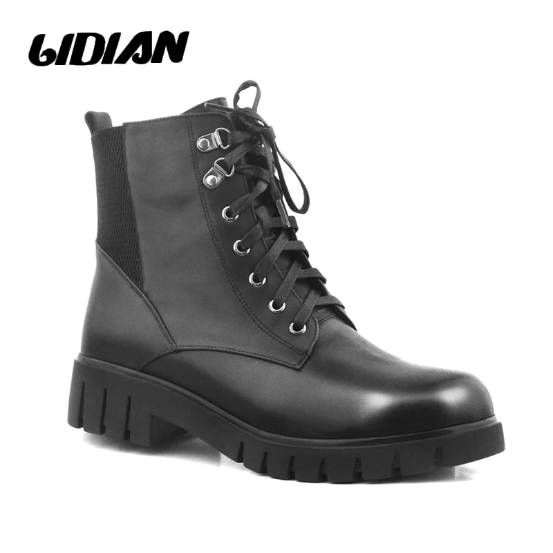 À Chaussures Fermeture Bottes Qualité Main Courtes Moto Peluche Femmes Éclair Hiver Avec Lidian Cheville B29 Vache La Cuir Noir Haute En Véritable xpHqBO