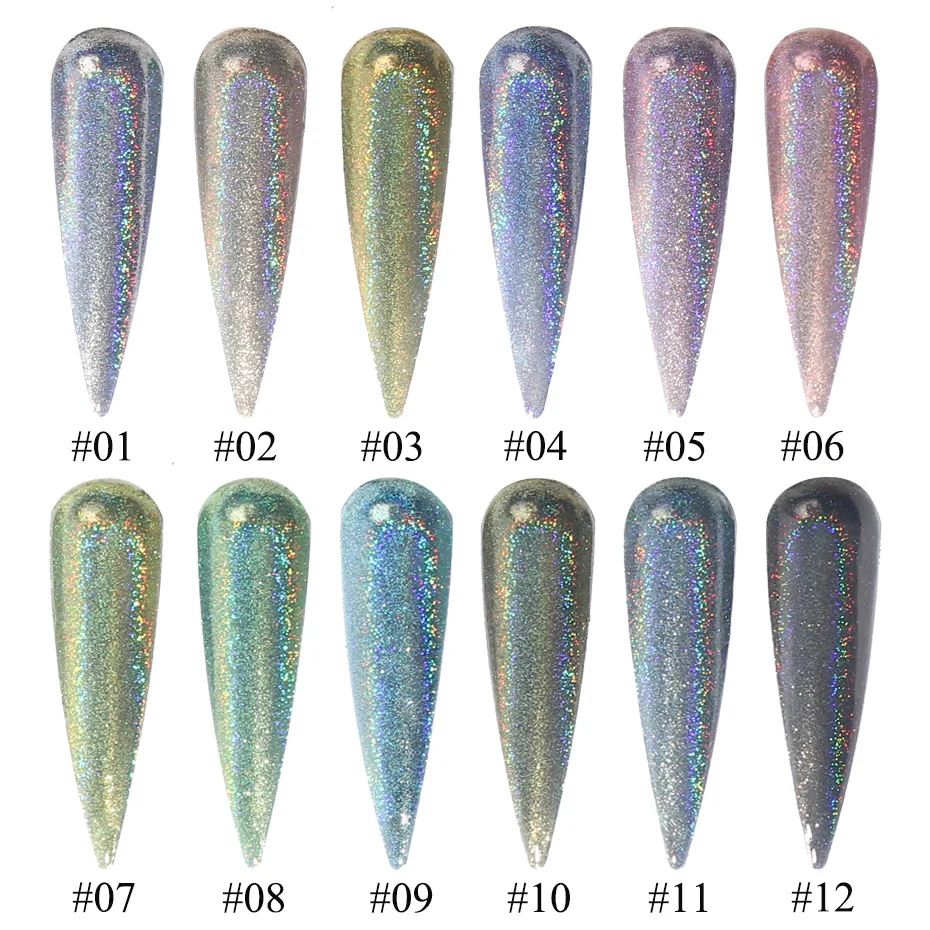 Градиентная Лазерная зеркальная блестящая Порошковая голографическая блестка для дизайна ногтей хромированные пигментные блестящие пайетки для украшения маникюра JI1028