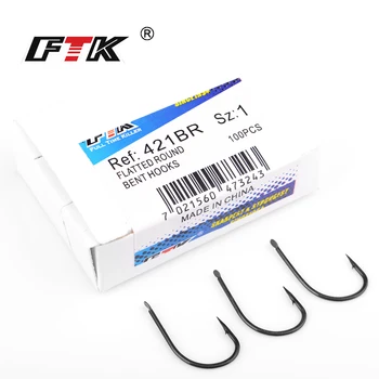 

FTK 100Pcs/Lot Flatted Round Barbed Hook 421BR SIZE1#-SIZE8# Fishing Hooks Jig Carp Anzol Fishhook Fishing Tackle
