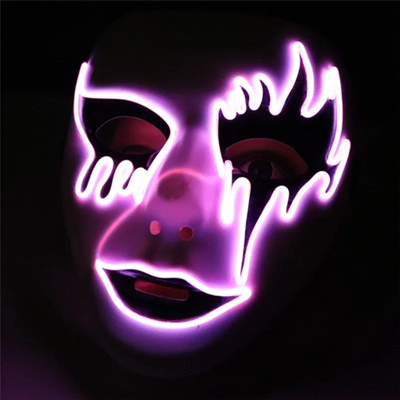 Mask halloween Party Sound Reactive LED Mask Dance Rave Light Up Adjustable Mask Rave Adults maskeren dropshipping S18#N (14)