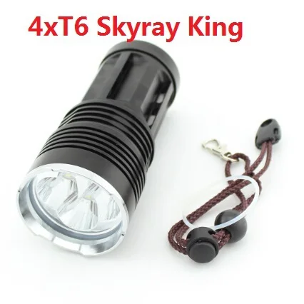 Светодиодный фонарь SKYRAY KING 4x CREE XM-L T6 с 3 режимами 5000 люменов и батареей 18650 для кемпинга, туризма, охоты, рыбалки