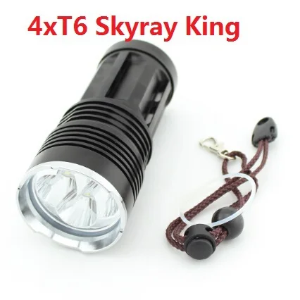 SKYRAY KING 4x CREE XM L T6 3 режима 5000 люмен 18650 аккумулятор светодиодный фонарик для