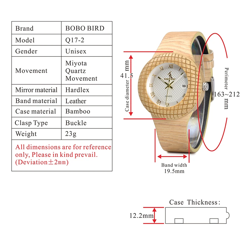 BOBO BIRD деревянные кварцевые часы для мужчин и женщин часы с кожаным ремешком наручные часы для подарков в деревянной коробке W-iQ17 Прямая поставка