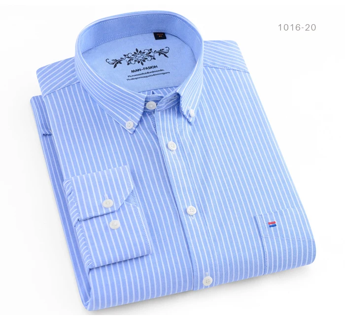 Мужские рубашки с длинным рукавом Regular Fit Мужская рубашка в клетку Полосатые рубашки Для мужчин платье Оксфорд Camisa социальной 5XL 6XL больших