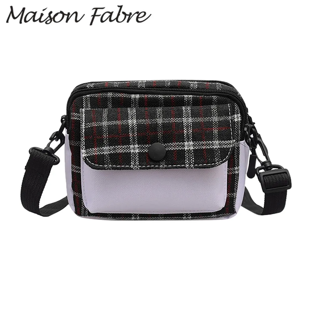 Maison Fabre Bag men women Canvas shoulder Bag Strap Zipper girls small Plaid vintage bag 2019 ...