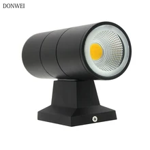 DONWEI современный вверх вниз двухголовый цилиндр 6 Вт 10 Вт COB светодиодный настенный светильник Открытый водонепроницаемый IP65 крыльцо огни настенный светильник AC 85-265 в