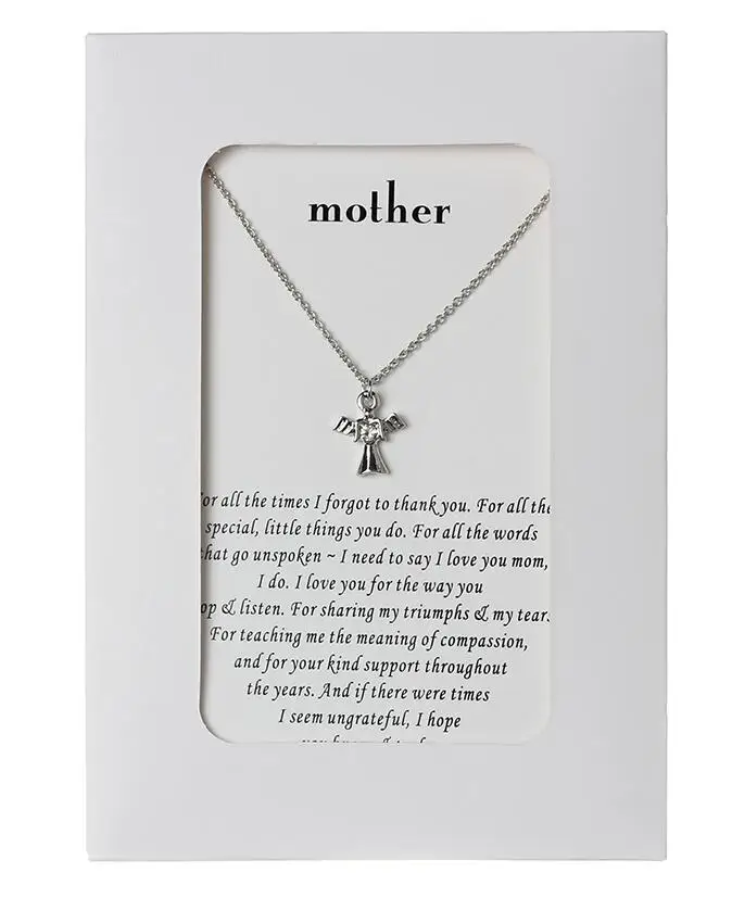 MEIBEADS минималистский амулеты ангелы ожерелье на шею пожелание ожерелье с картой для женщин День матери ювелирные изделия подарок CN71(с картой - Окраска металла: silver