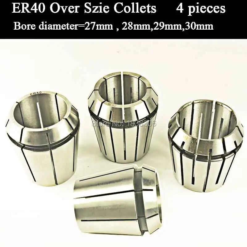 

4pcs ER 40 ER40 over size Spring collet clamping tool drill chuck arbors for CNC milling lathe tool/milling cutter DIN 6499B